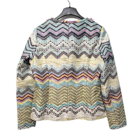 NWT MOLLY BRACKEN Striped Chevron Jacket L - Picture 5 of 7